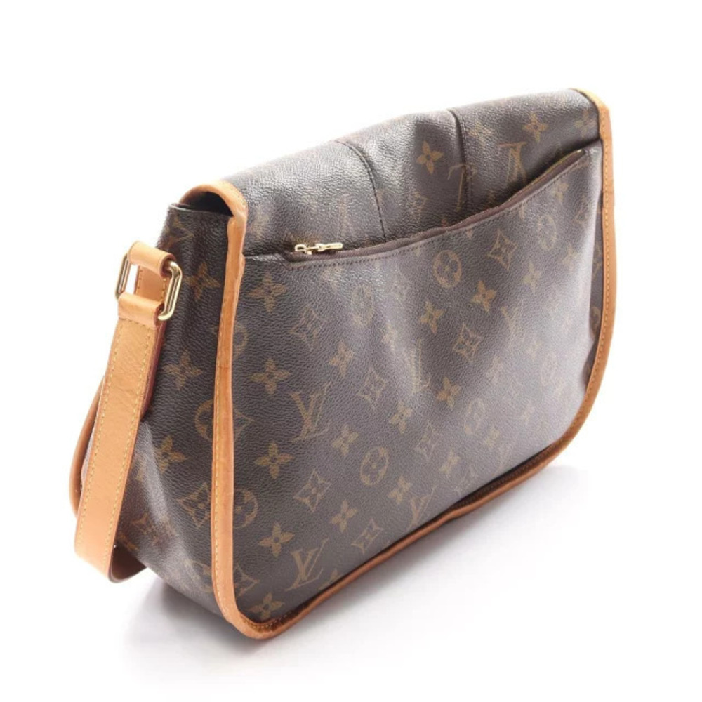 Louis Vuitton Bag Monogram Shoulder Menilmontant Canvas Brown Leather Brown